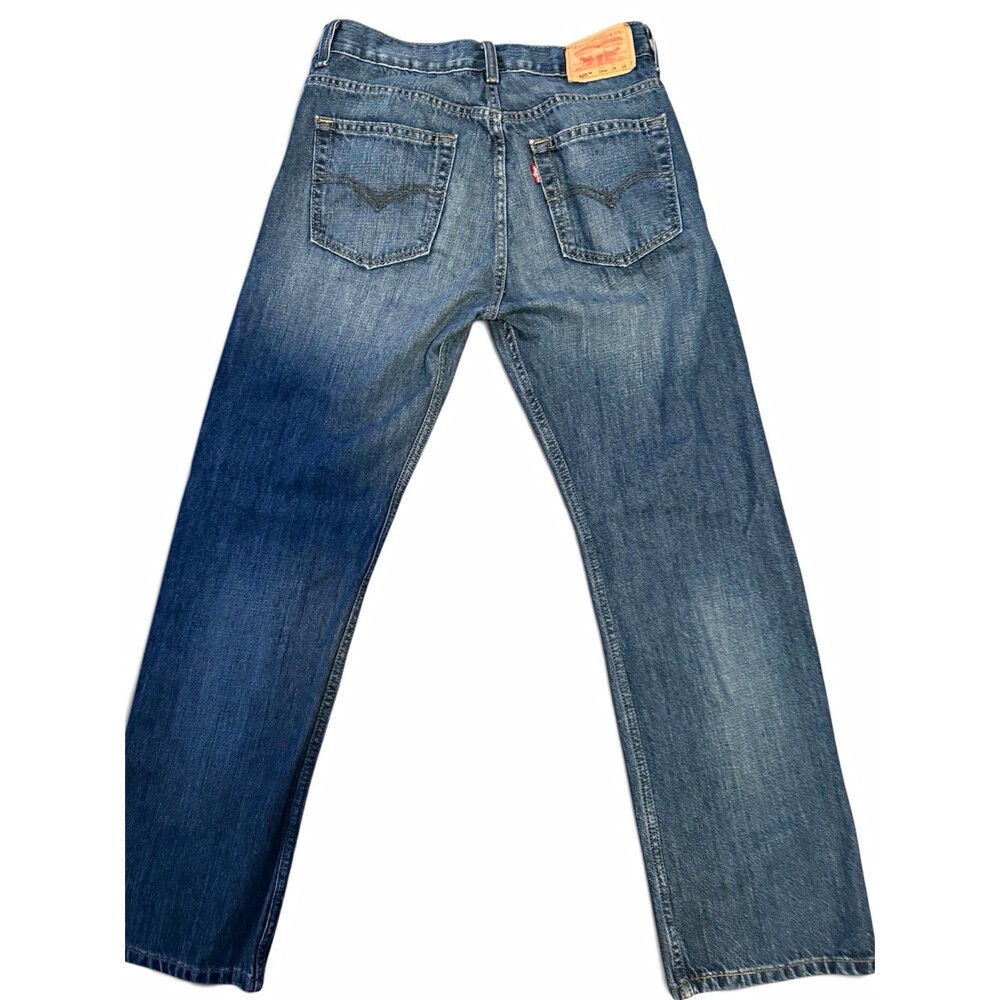 Levi's Men's Blue Medium Wash Straight Leg Regular Fit Denim Jeans Mid Rise